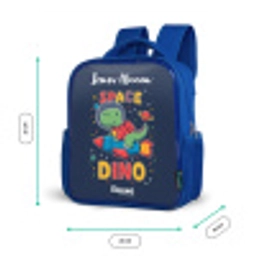 Dinosaurus - Groen - Raket - Sterrenhemel Kinderrugzak - Blauw middel -productfoto_formaten