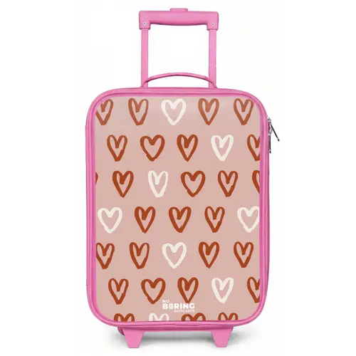 Hartjes patroon in roze en wit Kinderkoffer - Roze klein -zz3dotto
