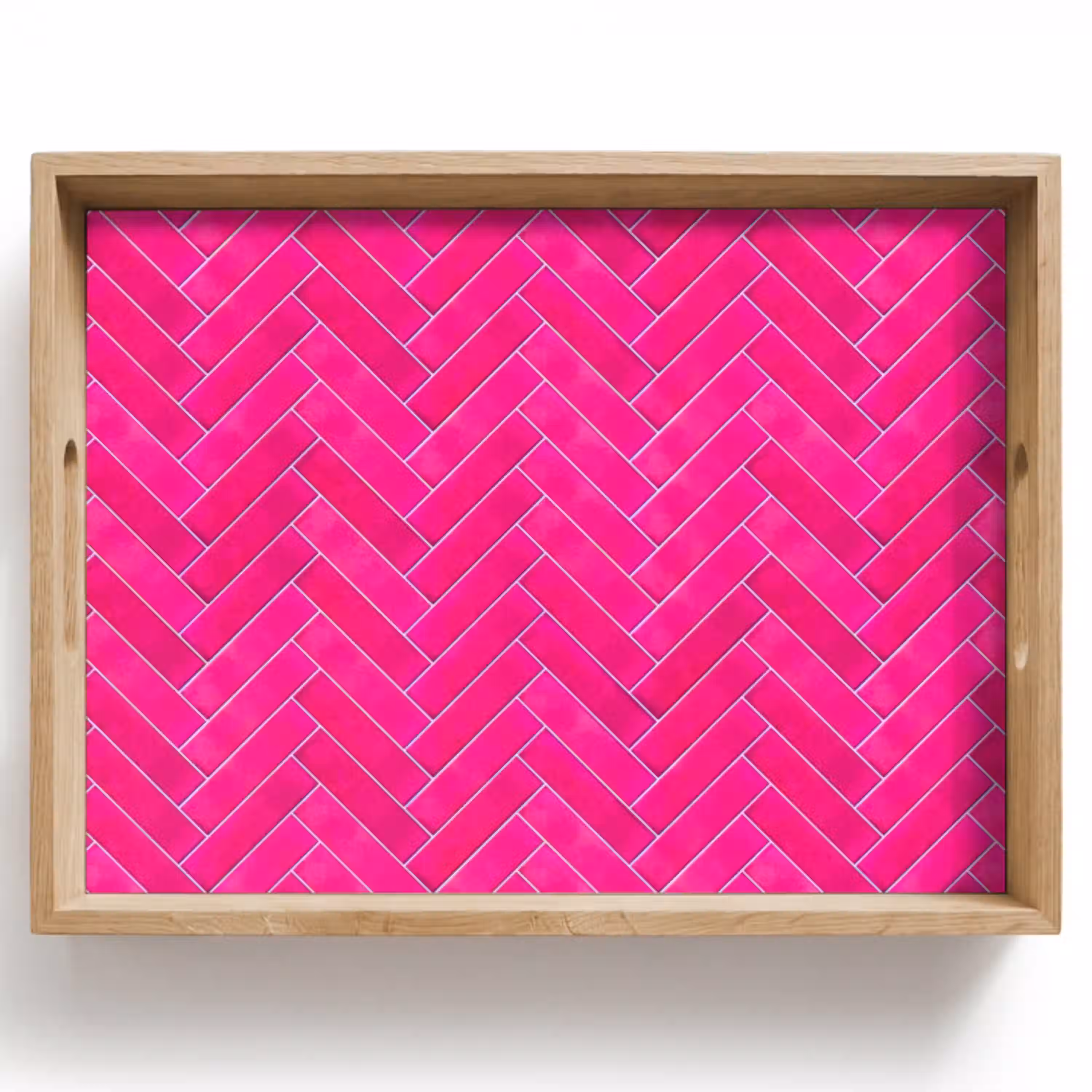 Visgraat - Wandtegel - Fuchsia - Roze Dienblad Rechthoek middel 911 -z3d_shopping