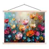 Klaprozen - Bloemen - Kunst - Botanisch textielposter latten blank klein -3d