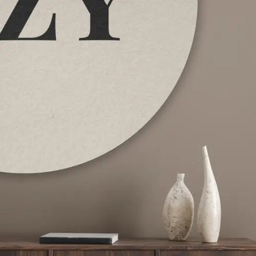 Beige - Winter - Quote - Cozy Akoestische PET Vilt - Rond klein -sfeer5_closeup