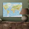 Wereldkaart - Staatkundig - Blauw - Aarde - Educatief PET vilt klein -sfeer2