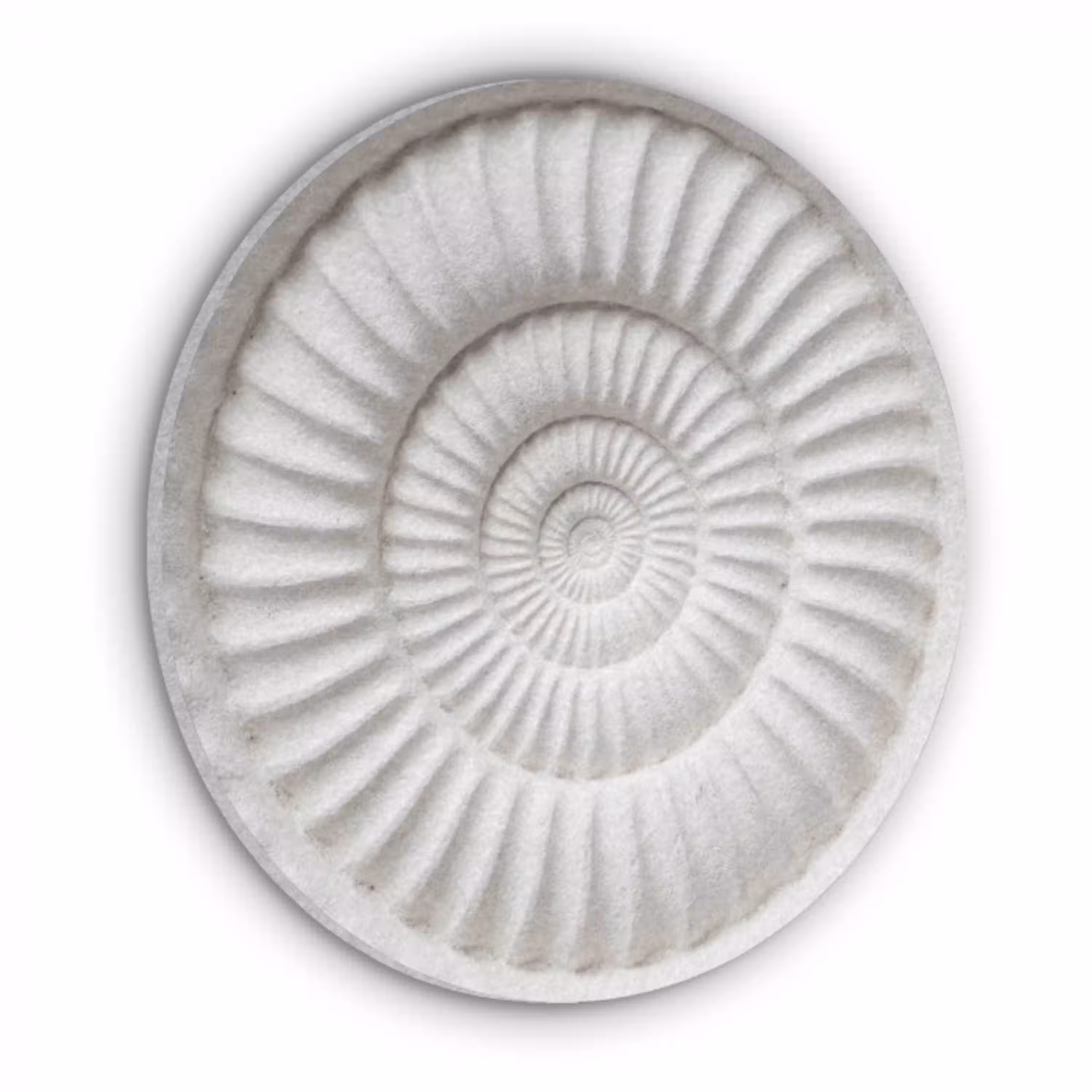 Schelp - Spiraal - Wit Akoestische PET Vilt - Rond klein -3d
