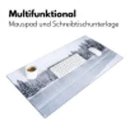 Meer - Dennen - IJs - Winter - Rustgevend Muismat XXL klein -ysfeer4_duits