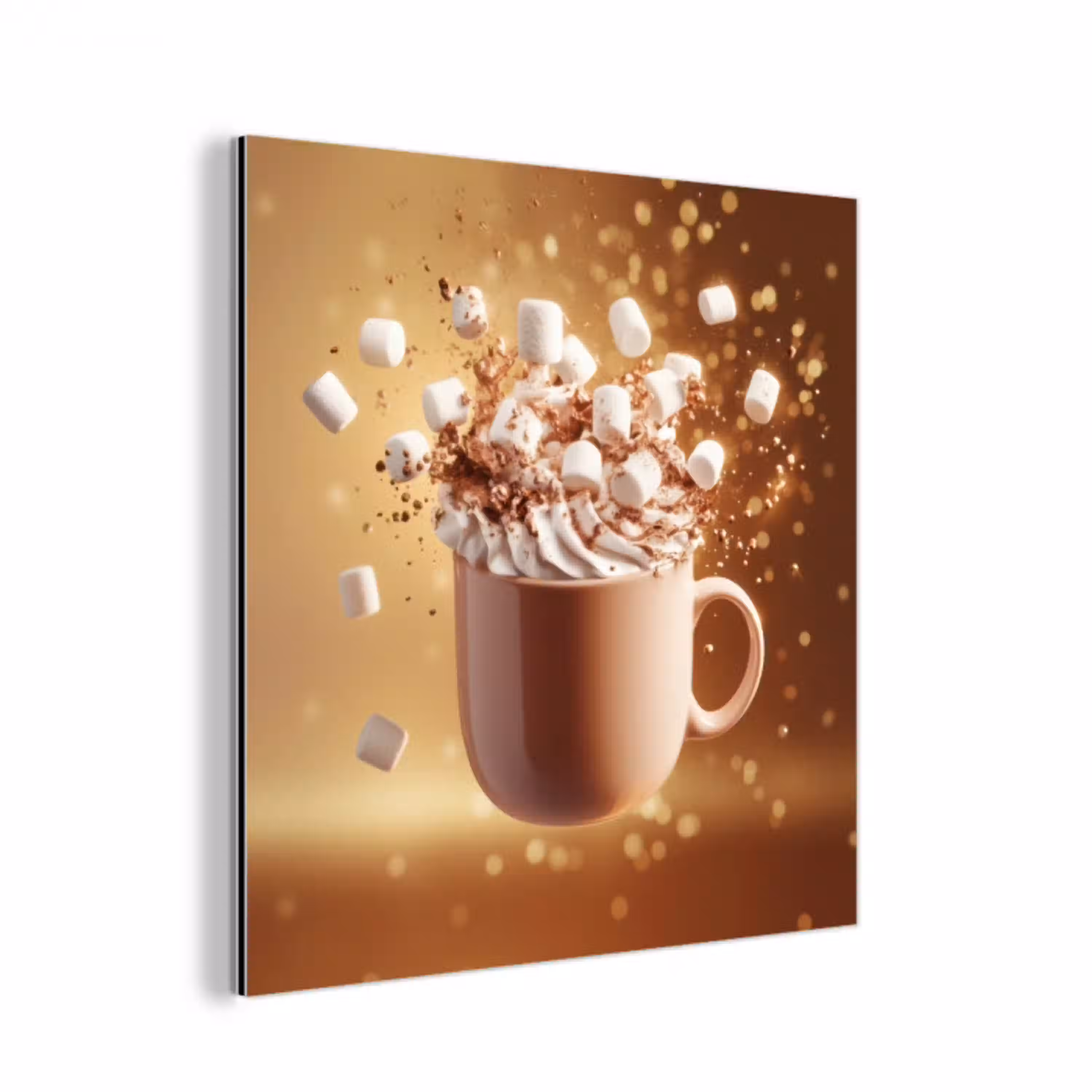Chocomelk - Drinken - Warm - Bruin aluminium wit klein -3d