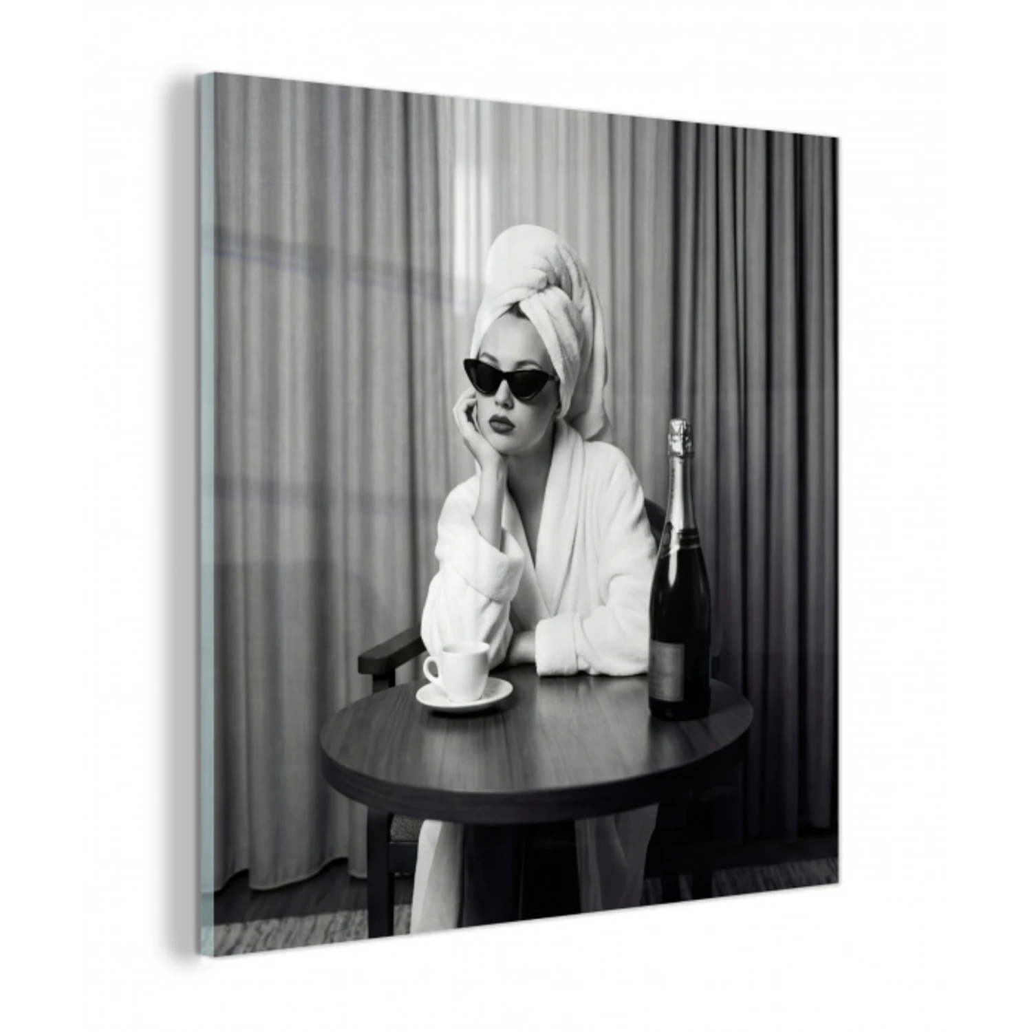 Vrouw - Bubbels - Zwart - Wit plexiglas 5mm klein -z3d