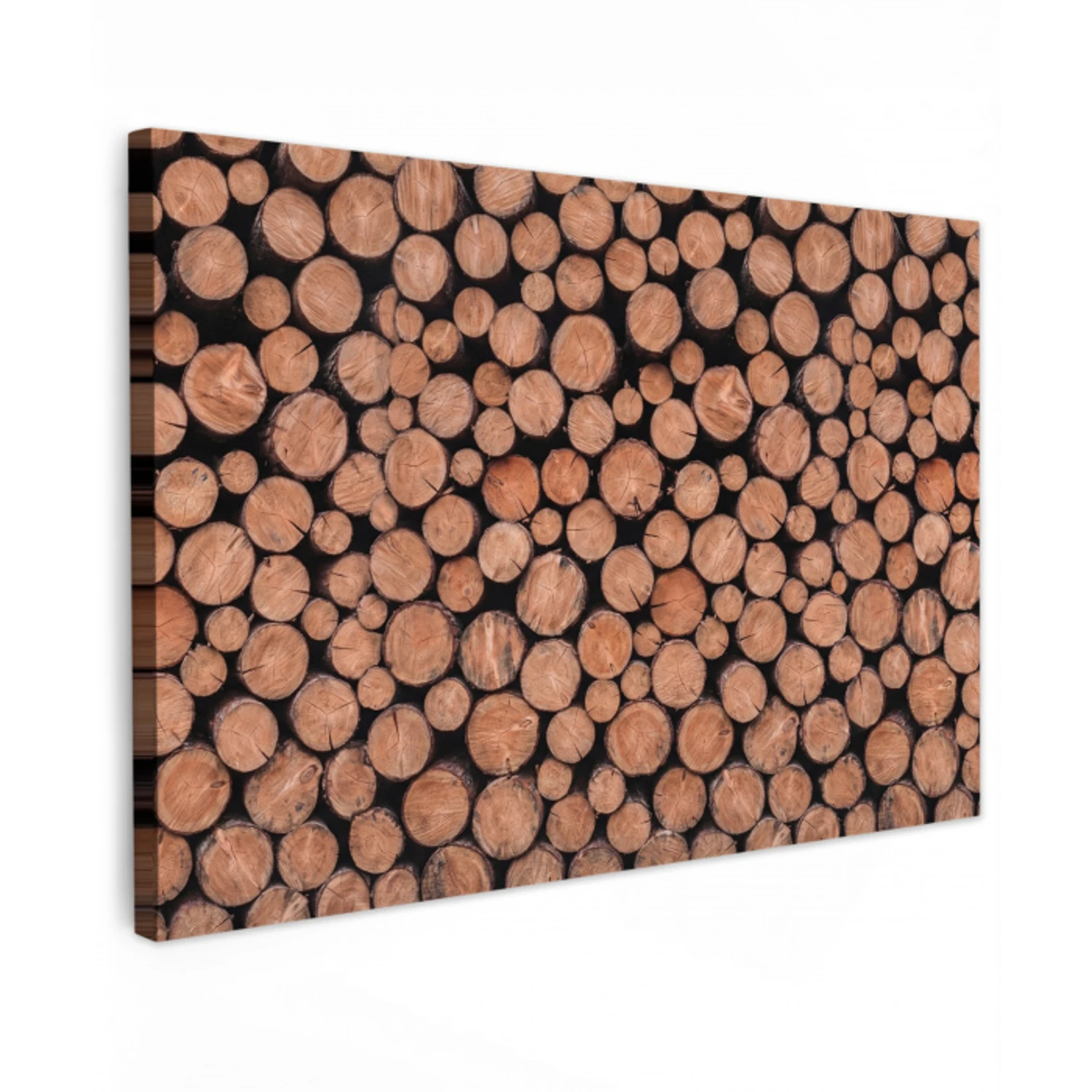 Houtblokken - Textuur - Patroon - Bruin - Rustiek canvas 2cm klein -z3d