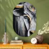 Stier - Hoorns - Snuit - Goud Wandcirkel Ovaal Glas middel -sfeer2