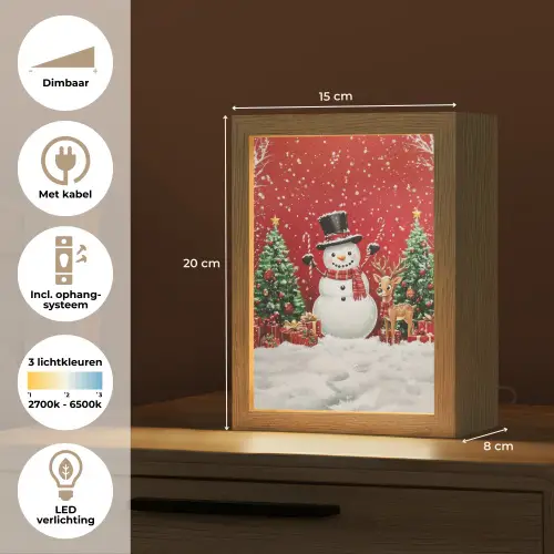 Feestvreugde - Winterbos - Kleurrijk Light Box met kabel (Tafellamp) klein -USP_NL