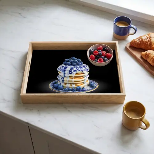Pannenkoeken - Blauwe Bessen - Bord Dienblad Rechthoek middel -sfeer2