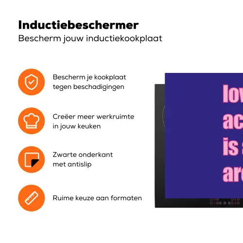 Tekst - Valentijn - Love - Blauw Inductie beschermer vinyl 3mm klein -zzzzzzz-td-ups
