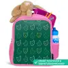 Donkergroen - Gezichten - Katten - Kleuren Kinderrugzak - Roze middel 863 -inhoud_NL