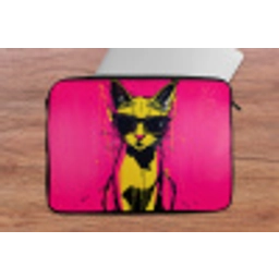 Kat - Art - Zonnebril - Roze laptophoes neopreen klein -tafel