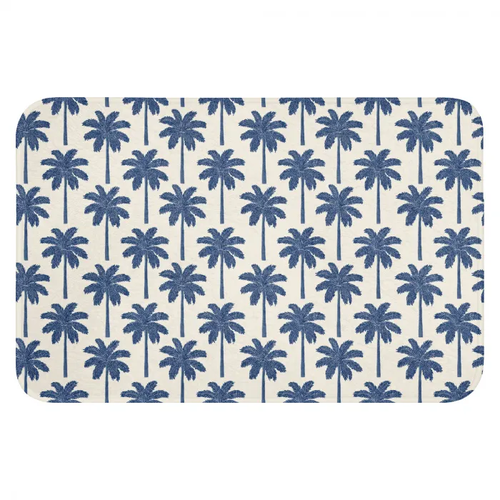 Symmetrisch - Palm - Blauw WCmat klein 1009 -3d