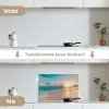 Zonsondergang - Strand - Zee - Zomer - Blauw keuken achterwand spatscherm klein -voor_na_NL