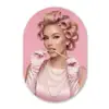 Vrouw - Roze - Parelketting - Krulspelden Wandcirkel Ovaal Forex klein -3d
