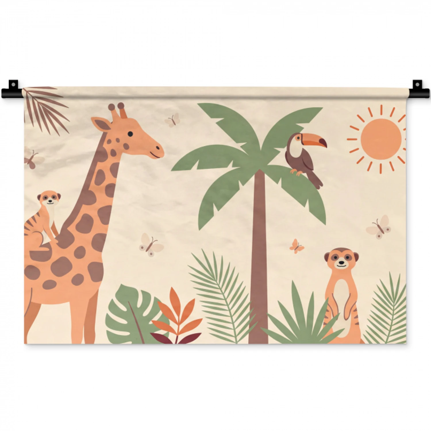 Dieren - Tropisch - Safari - Kleurrijk Wandkleed katoen klein -zz3d