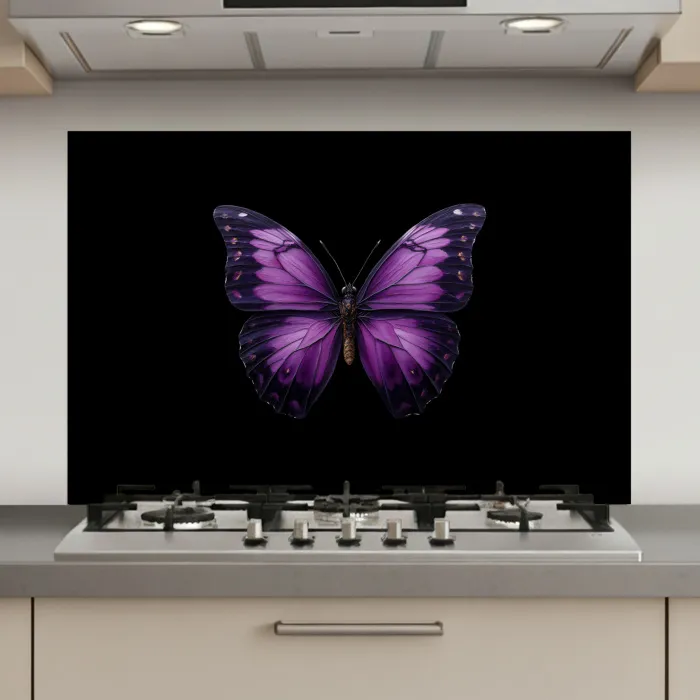 Vlinder - Paars - Levendig keuken achterwand spatscherm klein -3d_website