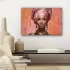 Kunst - Vrouw - Roze - Sieraden - Portret canvas 2cm klein -sfeer6