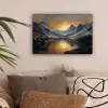 Berglandschap met Gouden Zonsondergang canvas 2cm klein -sfeer1