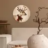 Gewei - Kerst - Rendier - Rood Wandcirkel kunststof plaat 5mm dik klein -sfeer1