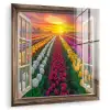 Doorkijk - Bloemen - Tulpen - Kleurrijk - Zonsondergang plexiglas 5mm klein -zzzproduct_nieuw
