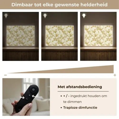 Kraanvogels - Kersenbloesem - Goud Light Box met batterij (Wandlamp) middel 907 -USP_dimbaarNL