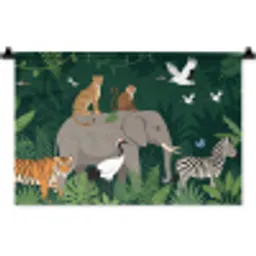Tropisch - Jungle -  Groen Wandkleed katoen klein -zz3d
