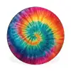 Regenboogkleuren - Tie dye - Wandcirkel aluminium klein -3d