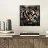 Tijger - Dieren - Portret - Luxe - Zwart aluminium wit klein -sfeer1