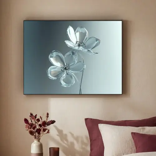 Kristal - Bloemen - Grijs Textielframe - compleet frame klein -sfeer1
