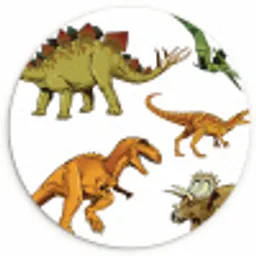 Dinosaurus - Tekening - Kinderen - Jongens - Kinderen Wandcirkel kunststof plaat 5mm dik klein -3d