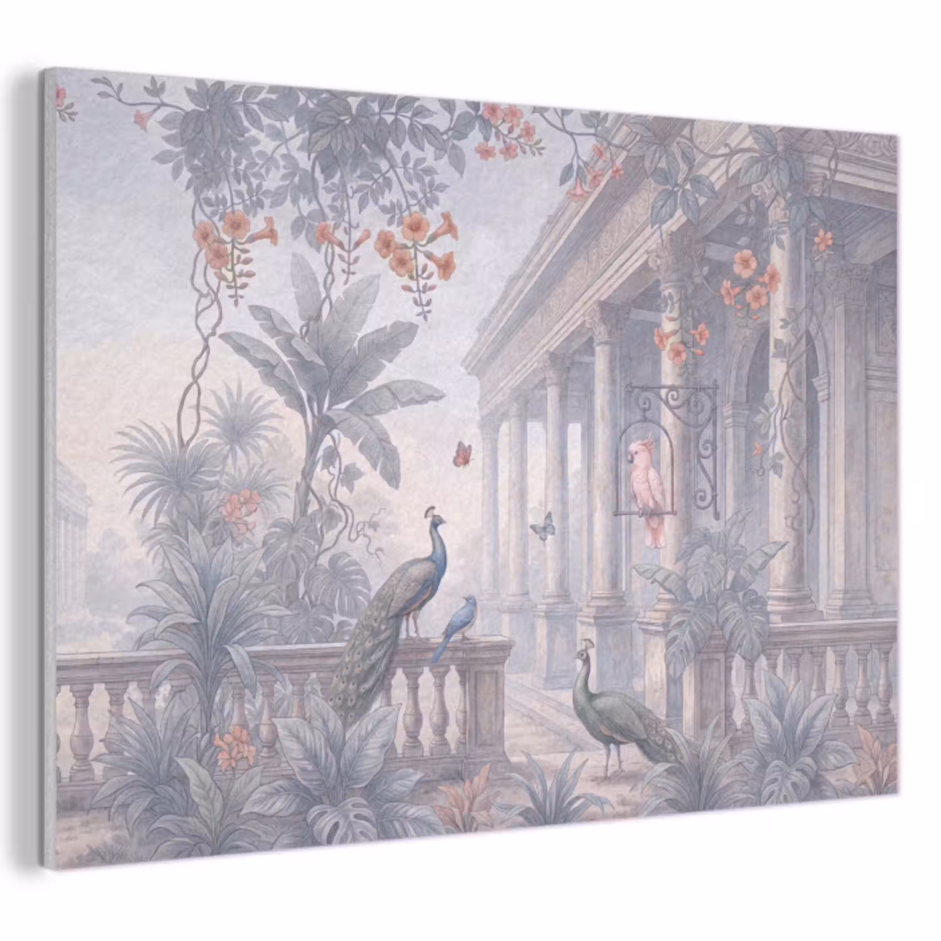 Vogel - Pauw - Architectuur - Klassiek - Groen PET vilt klein -3d