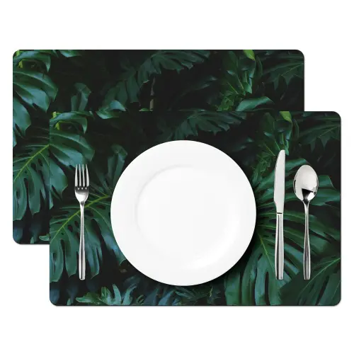 Bladeren - Tropisch - Monstera - Jungle Placemat vinyl groot -zzsfeer2_Kitchenyeah-website