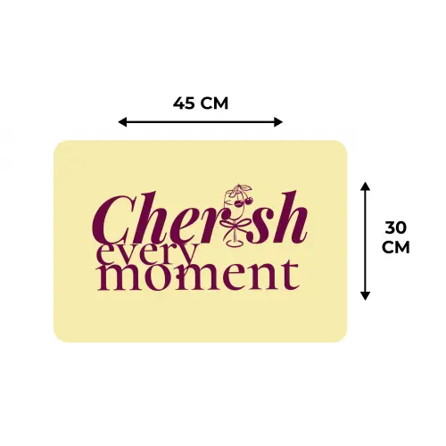 Cherish every moment - Cocktailglas - Geel Placemat vinyl groot -specs