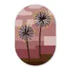Illustratie - Bloemen - Vlakken - Abstract Wandcirkel Ovaal Aluminium middel -3d