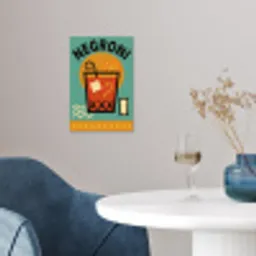 Cocktail - Negroni - Art - Sinaasappel poster papier klein -sfeer3