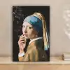 Meisje met de parel - Johannes Vermeer - Sigaretten canvas 2cm klein -sfeer1