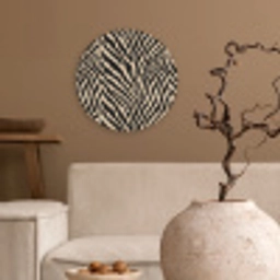 Zebra - Klassiek - Zwart Wandcirkel kunststof plaat 5mm dik klein 188 -sfeer1