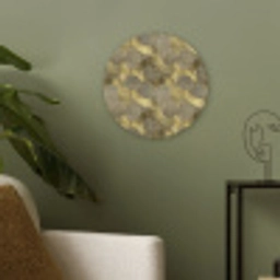 Modern - Geometrisch - Goud Akoestische PET Vilt - Rond klein 838 -sfeer2