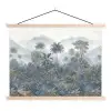 Jungle - Landschap - Blauw textielposter latten blank klein -3d