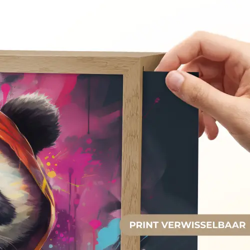 Panda - Jas - Graffiti - Oranje Light Box met batterij (Wandlamp) middel -USP_websiteprintNL
