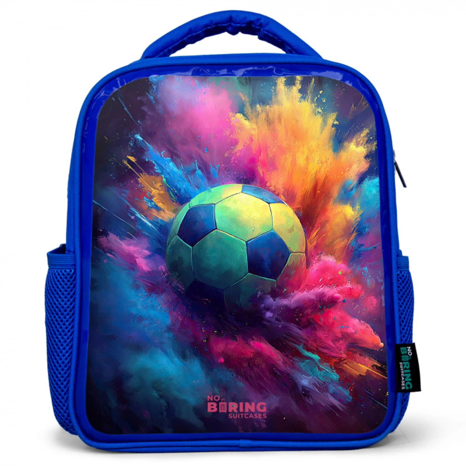 Neon - Bal - Kleurrijk Kinderrugzak - Blauw middel -3d