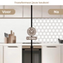 Grafisch - Patroon - Modern -  Opvallend - Begrensd keuken achterwand 2 middel 871 -voor-na2_NL
