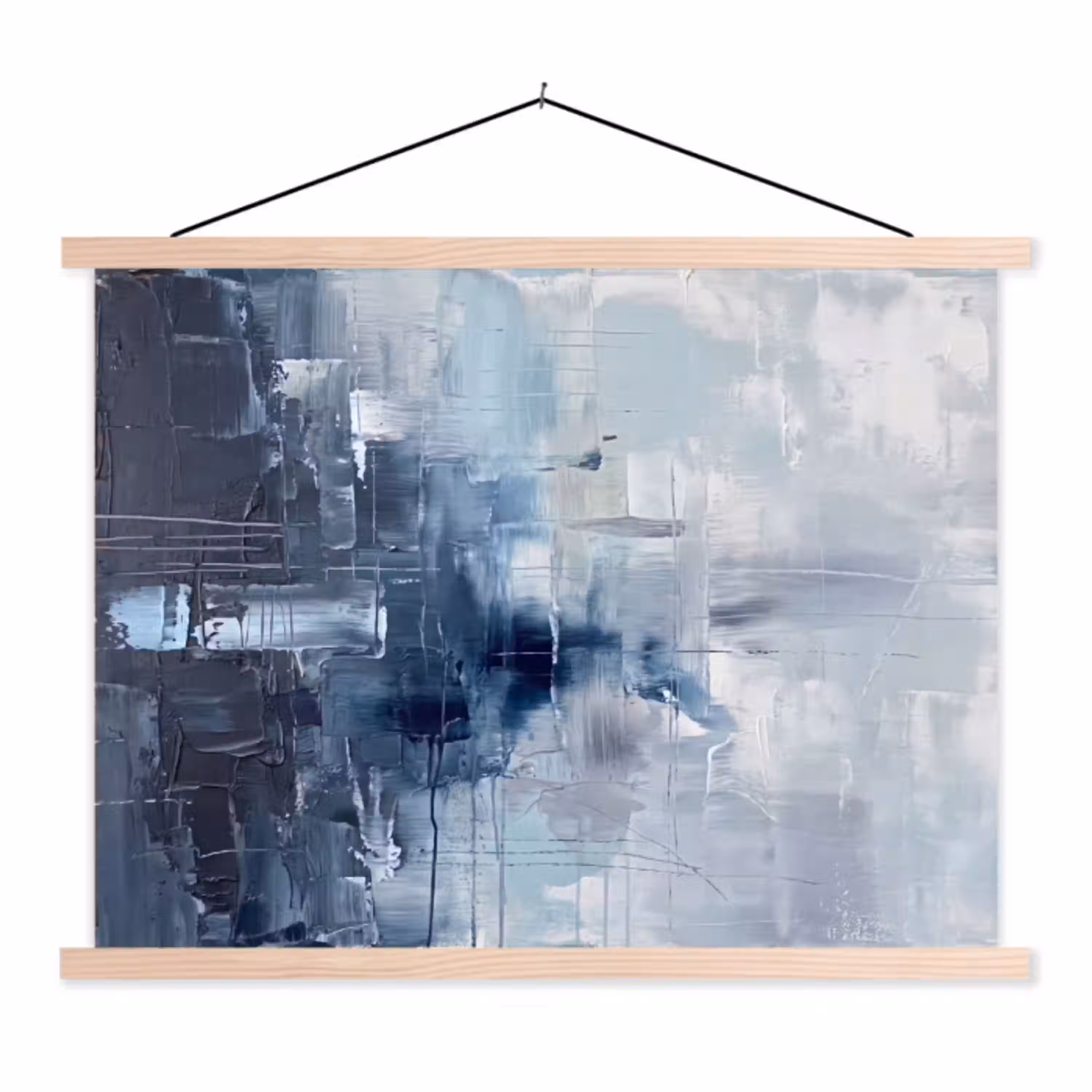 Abstract - Textuur - Kunst - Modern - Blauw textielposter latten blank klein -3d