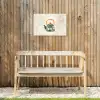 Theepot - Groen - Bloemen - Oranje Tuinposter op houten frame 2 cm dik klein -sfeer4