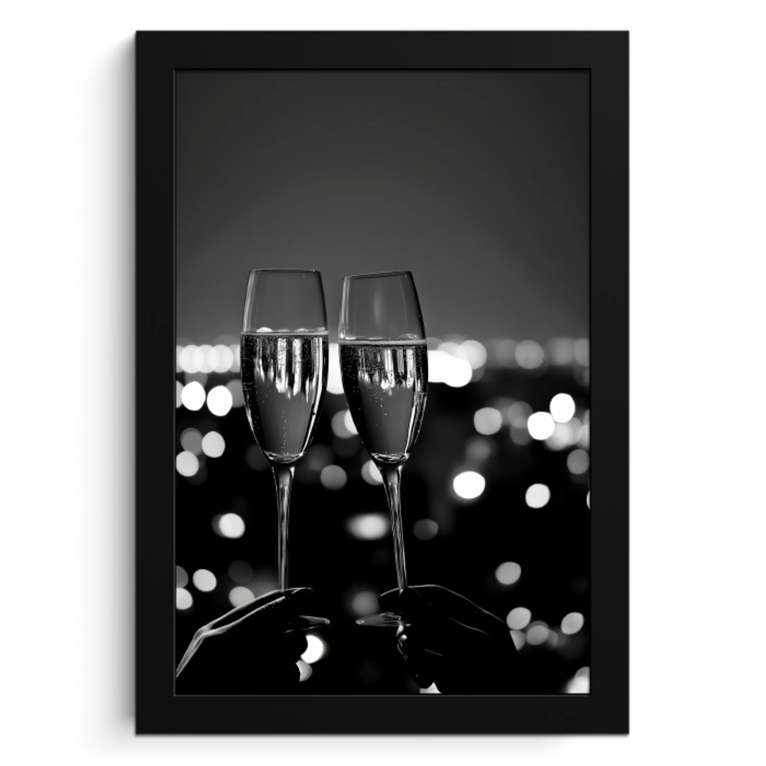 Bubbels - Proosten - Champagneglazen - Stadslichten KitchenYeah - Keuken - Fotolijst klein -3d