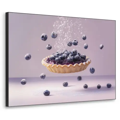 Eten - Taart - Bessen - Blauw Textielframe zwart klein -3d