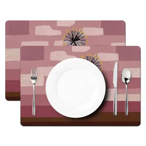 Illustratie - Bloemen - Vlakken - Abstract Placemat vinyl groot -zzsfeer2_Kitchenyeah-website