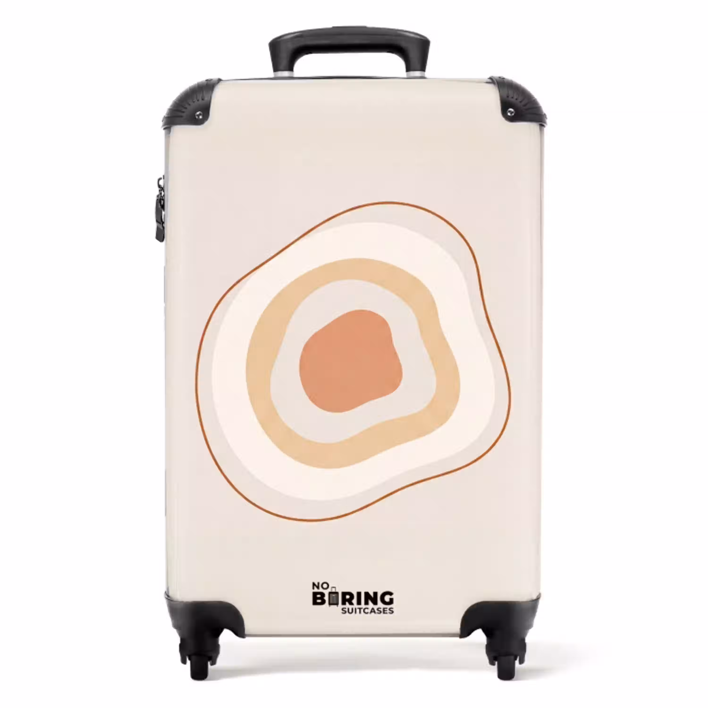 Abstract - Organisch - Modern - Beige - Kunst NBS - Handbagage koffer - Volwassenen Unisex middel -productfoto_recht